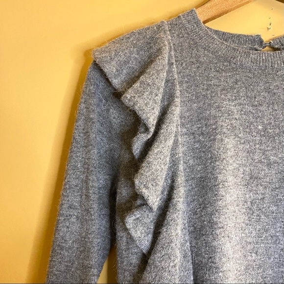 mo:vint Angora Blend Sweater with Ruffle Detail - Picture 3 of 7